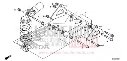 KISSEN, HINTEN (CBR1000S/SA) CBR1000SF de 2015